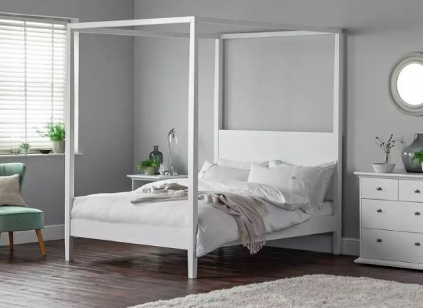 Habitat Blissford 4 Poster Double Wooden Bed Frame - White