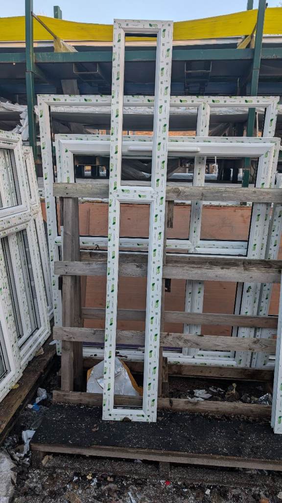 White UPVC window frame 