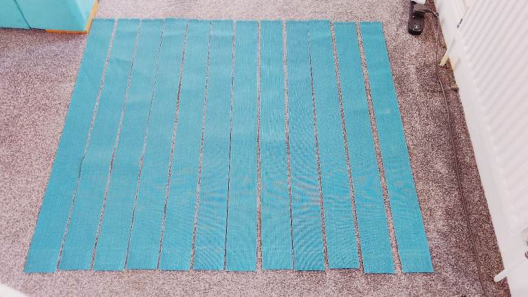 FREE - 12 Beautiful teal Vertical Blind Slats