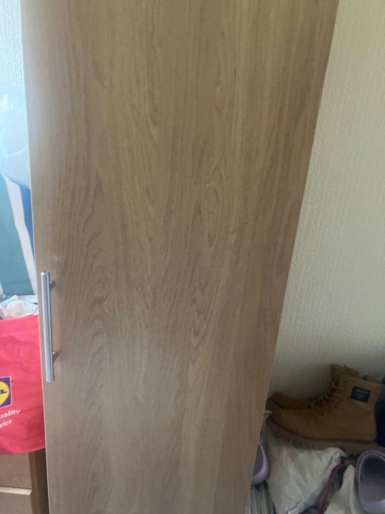 2 single wardrobes and 2 matching chest of drawers brand new wood effect