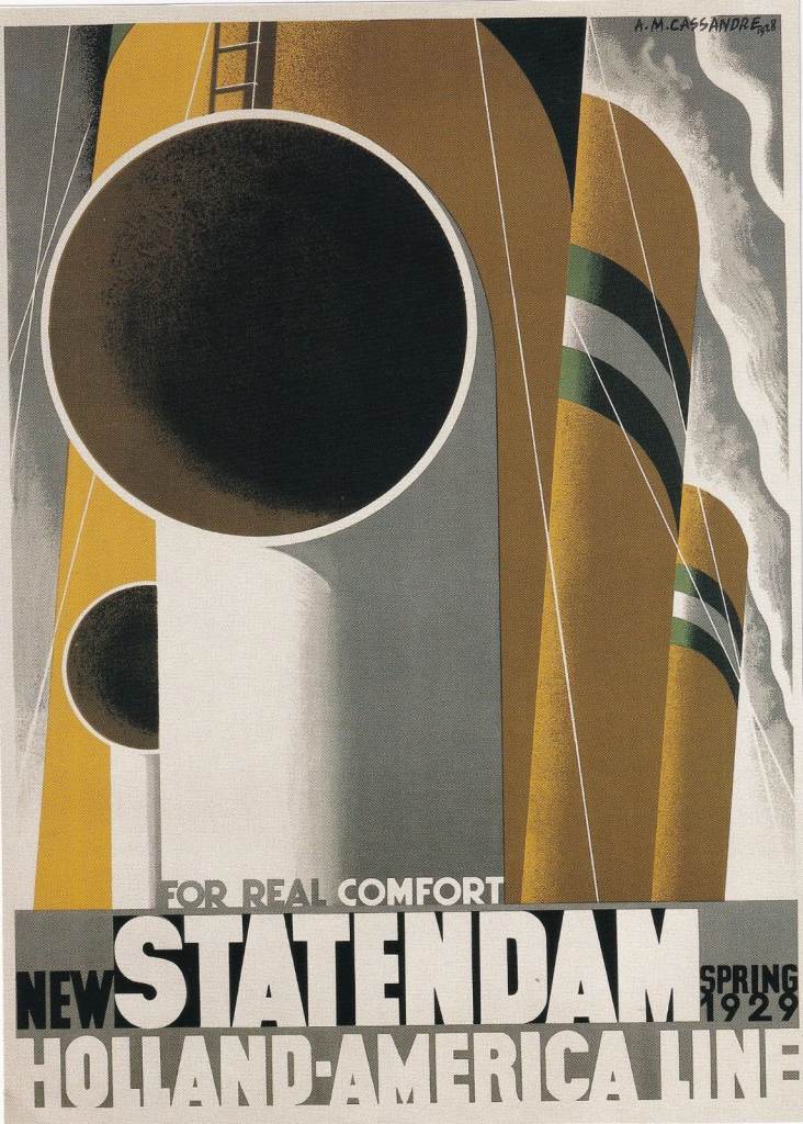 77. A Rare Original Print of an Art Deco Advertisement of the Day Statendam