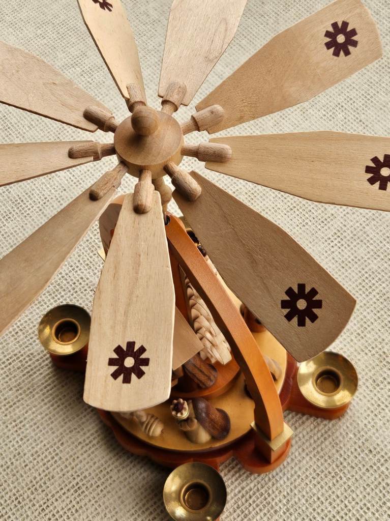 Wooden Christmas Pyramid Candle Holder - Good Condition
