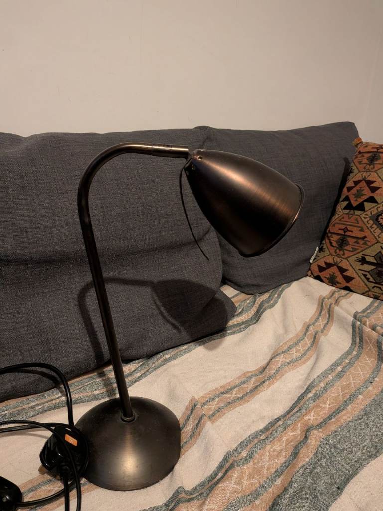 image for 2 Desk Lamp Silver and Dark Bronze 
