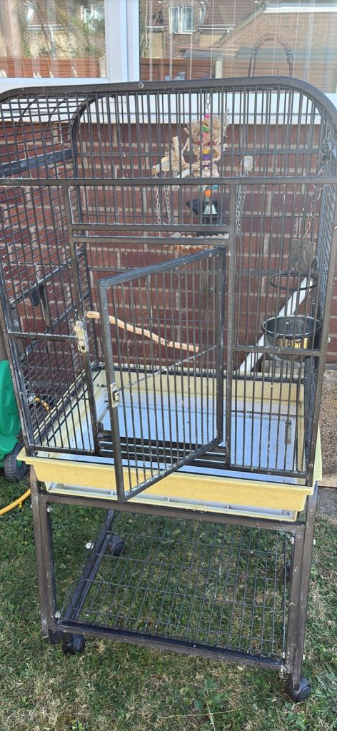 Large bird cage with stand