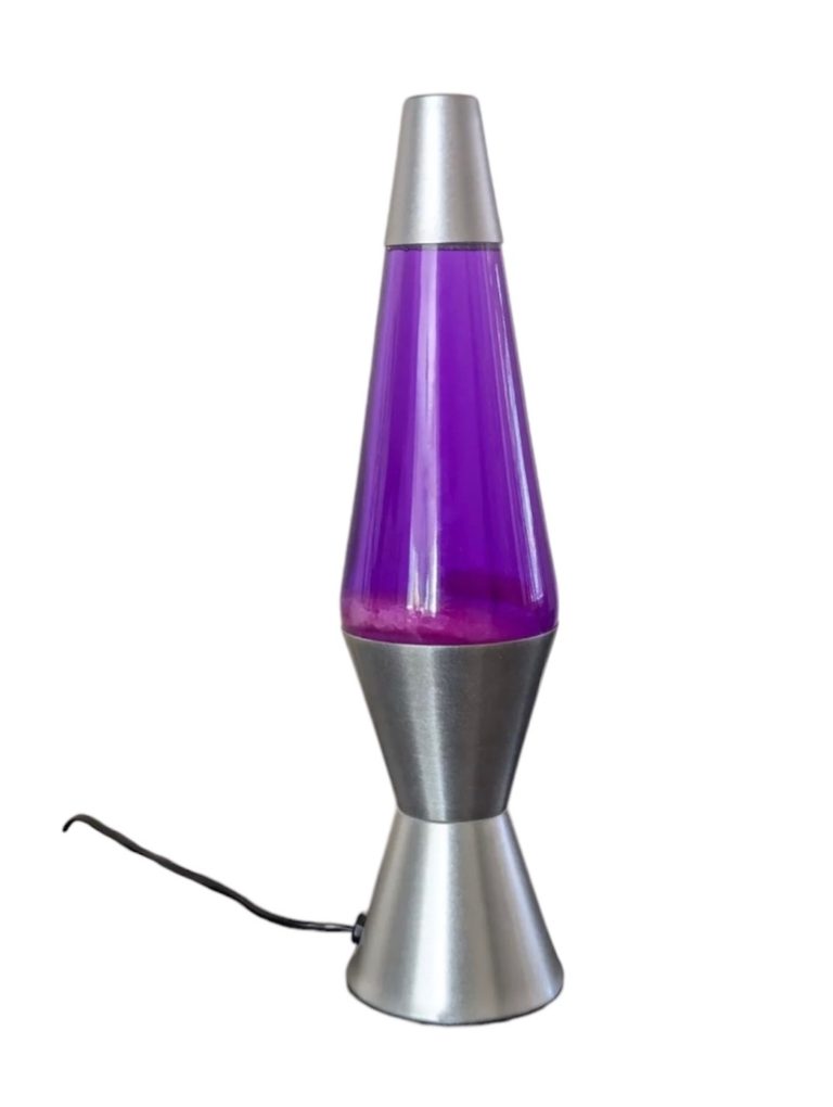 Schylling Original Lava Lamp 14.5" Silver Base & Cap Purple & Pink In VGC 