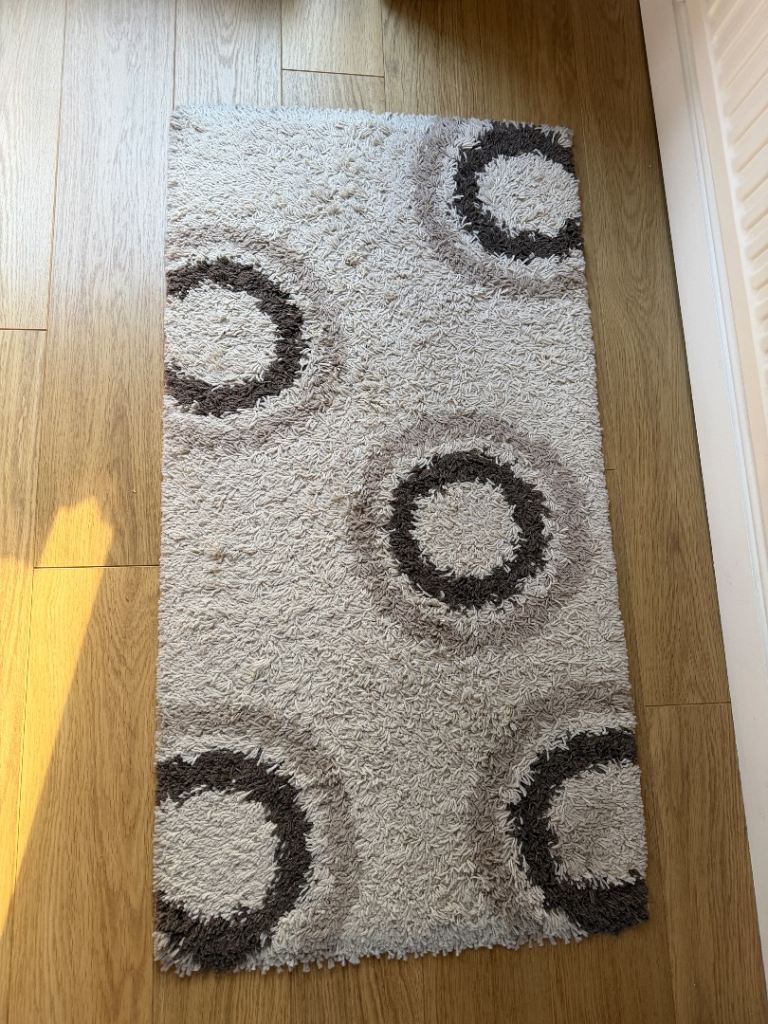 Shaggy Rugs Hallway Runner Rug Bedroom Living Room Carpet Beige Brown 60 x 110