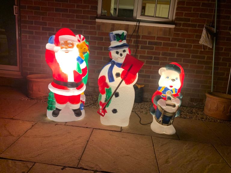Retro Christmas blow light up figures 