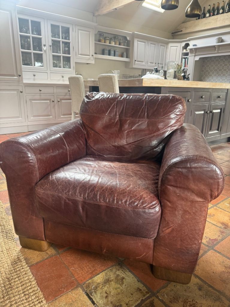 Leather Chair with foitstool