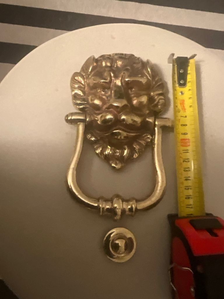 HEAVY BRASS LION DOOR KNOCKER FOR LARGE PERIOD DOORS