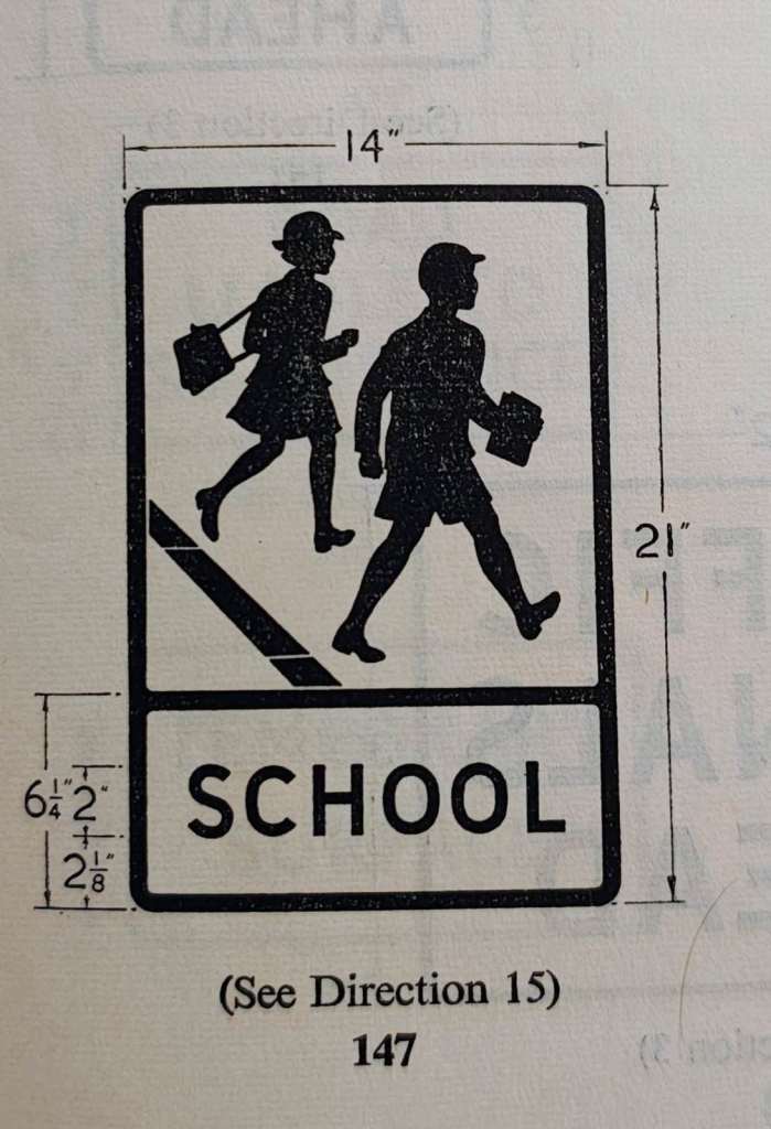 Vintage School Crossing Sign - Metal, Good Condition