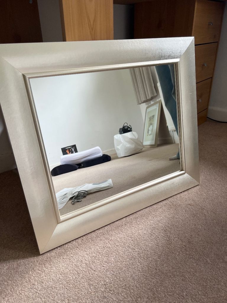 Silver Framed Mirror – Good Condition