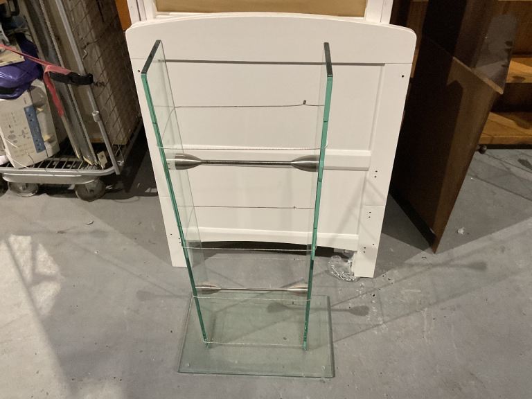 Tall Glass Book or Media Storage 