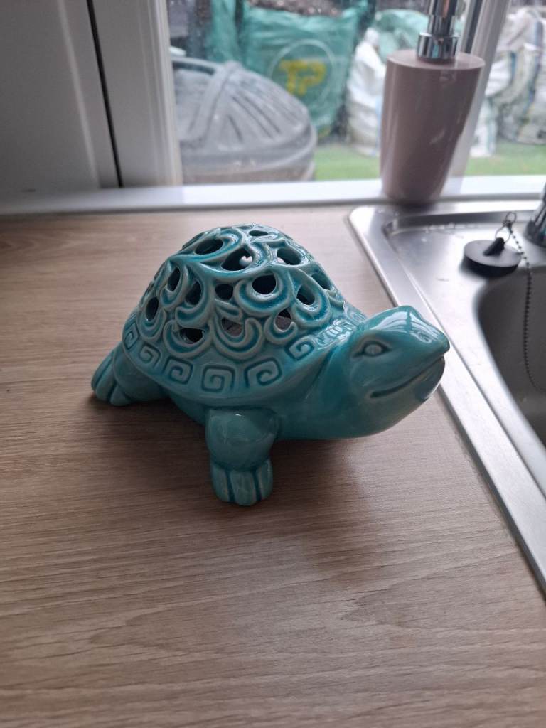 Vintage Turtle Tortoise Potpourri Sachet Fragrance Ceramic Figurine - Message best offers 