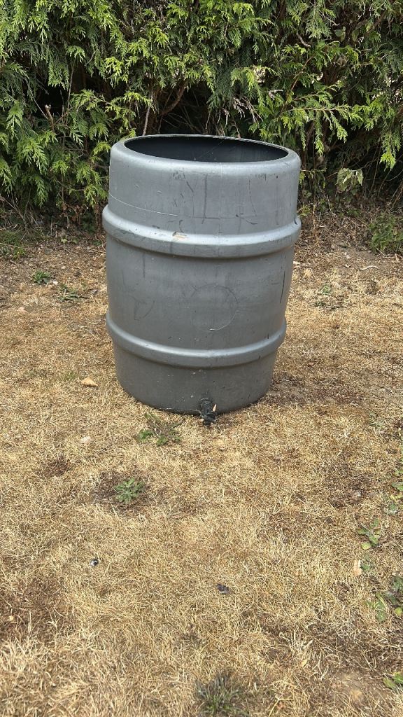 FREE! - Grey Plastic Water Butt / Rain Barrel for Garden