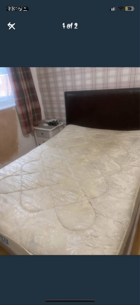 Divan double bed with 2 drawers & mattress 