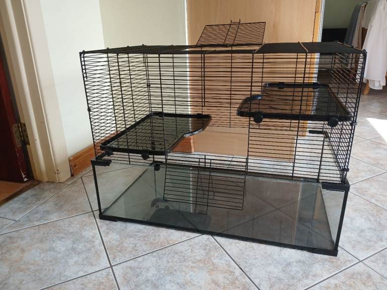 3 Tier Hamster Cage with deep glass bottom and lots of extras included 