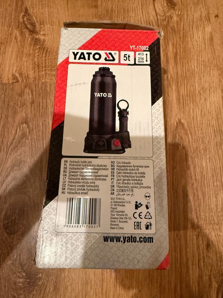 YATO bottle hydraulic jack 5T Brand NEW, unused
