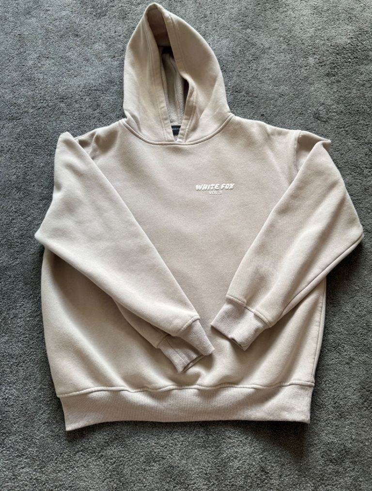 White Fox Hoodie – Beige, Good Condition