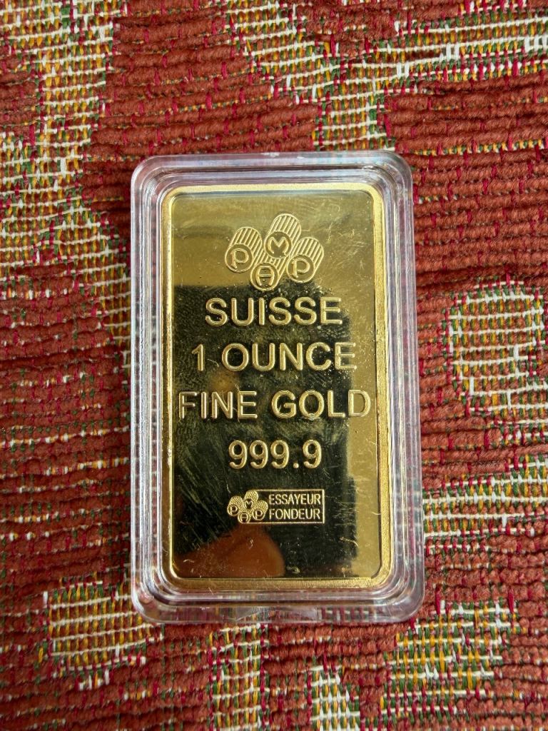 Suisse 1 ounce fine gold bar purity 999.9 tested not magnetic 