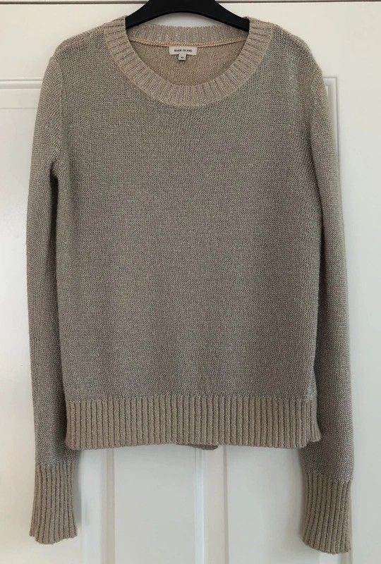 image for River Island cross back / open jumper in beige/silver UK 10 VGC