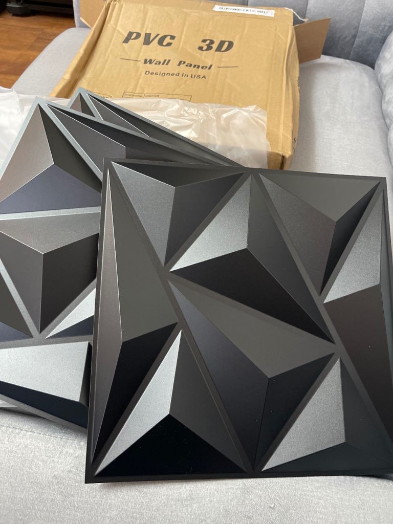 3D tiles wall panels black and white colour 