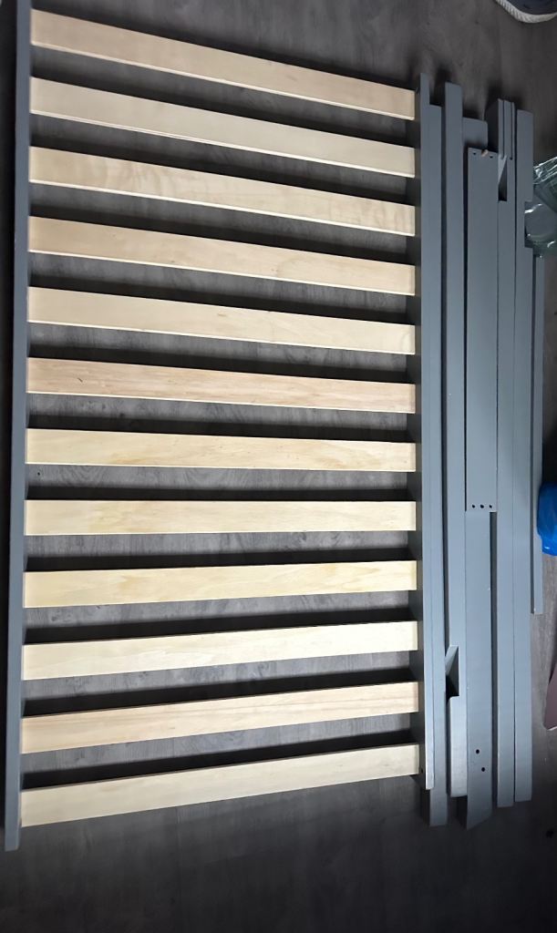 Baby Cot/Crib Bed Frame and Slats – Grey, As Good As New