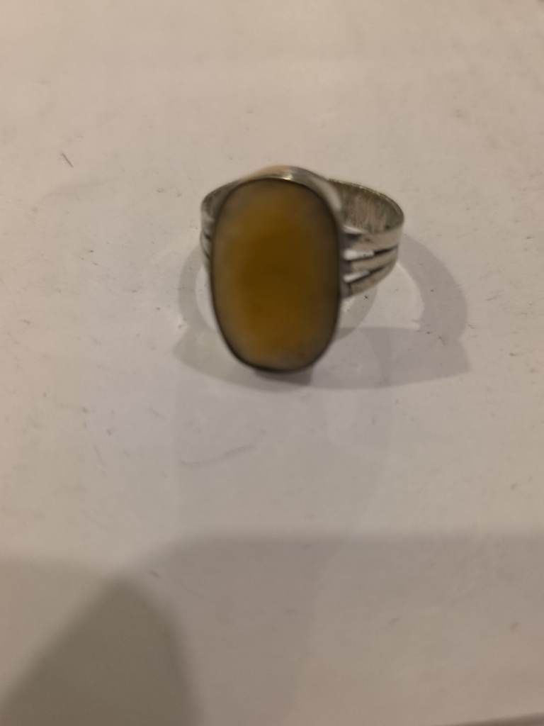 Pure natural Amber gemstone ring 