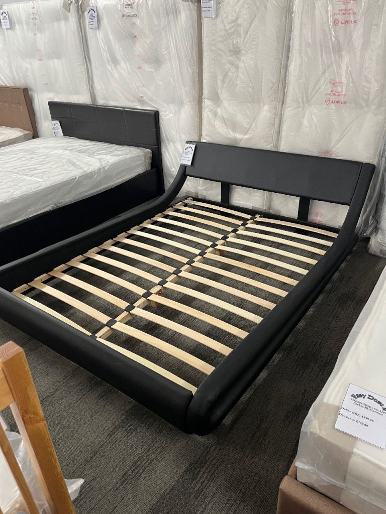 Black Faux Leather Kingsize 5ft Bed Frame