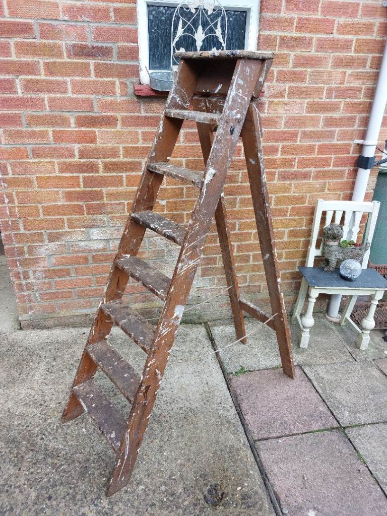 Vintage wooden step ladder