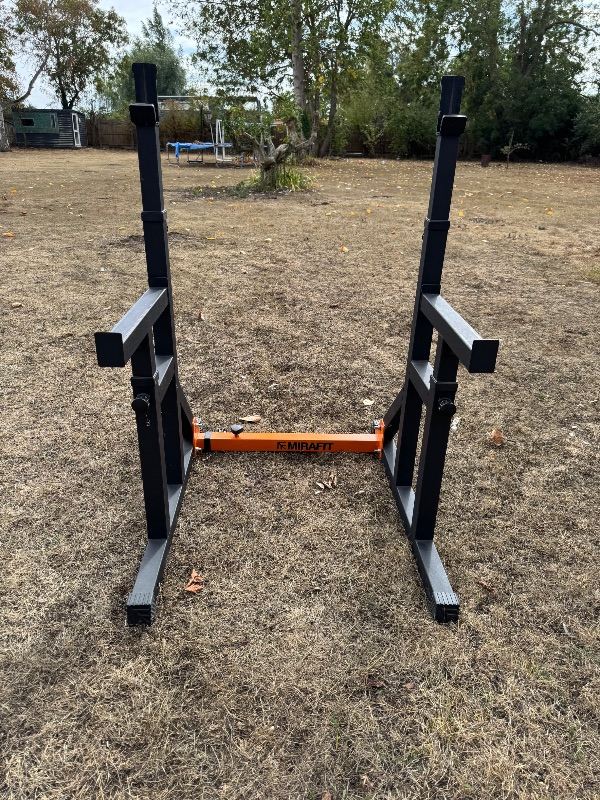 MIRAFIT Adjustable Squat Rack - Black and Orange, As Good As New