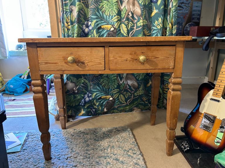 Solid Wooden Dressing Table / Console Desk with Two Drawers