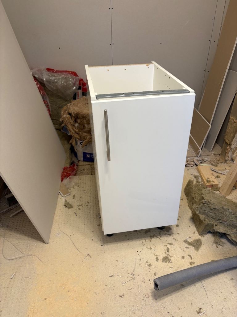 New White Kitchen Base Unit with Door and Handle