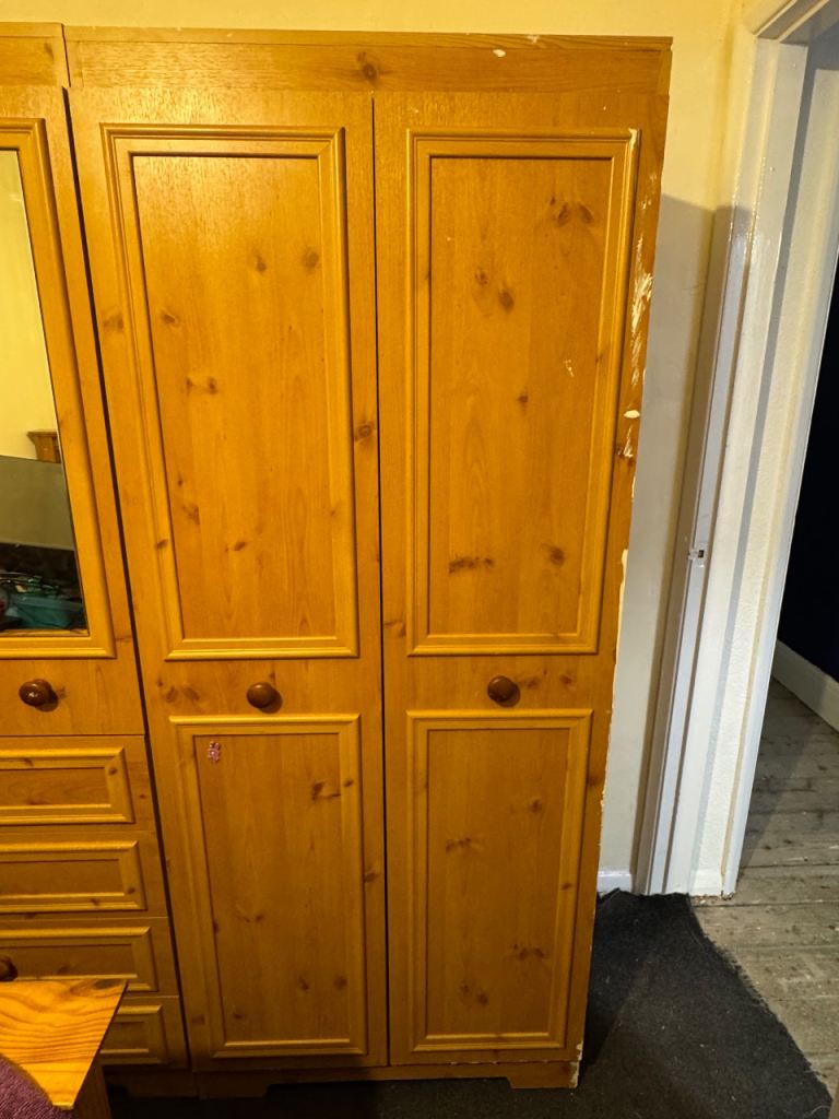 Pine single wardrobe  – Fair Condition