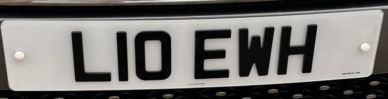 Car Registration plate L10 EWH