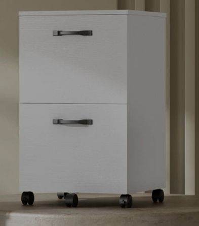 image for A new  slight seconds  white finish  2 drawer filling cabinet on wheels Each of .