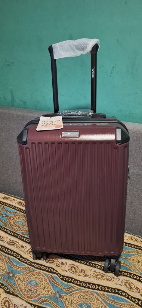 Burgundy Hard-Shell Cabin Suitcase — 20" — Brand New