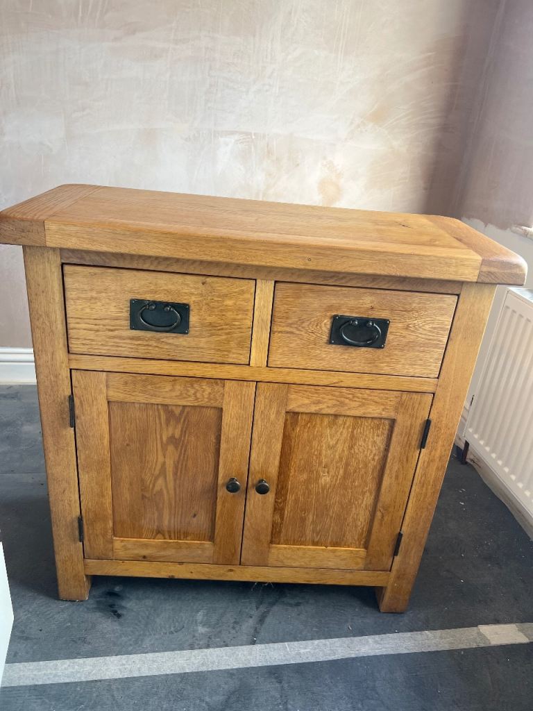 Solid Oak Sideboard with Drawers and Cupboards – Good Condition