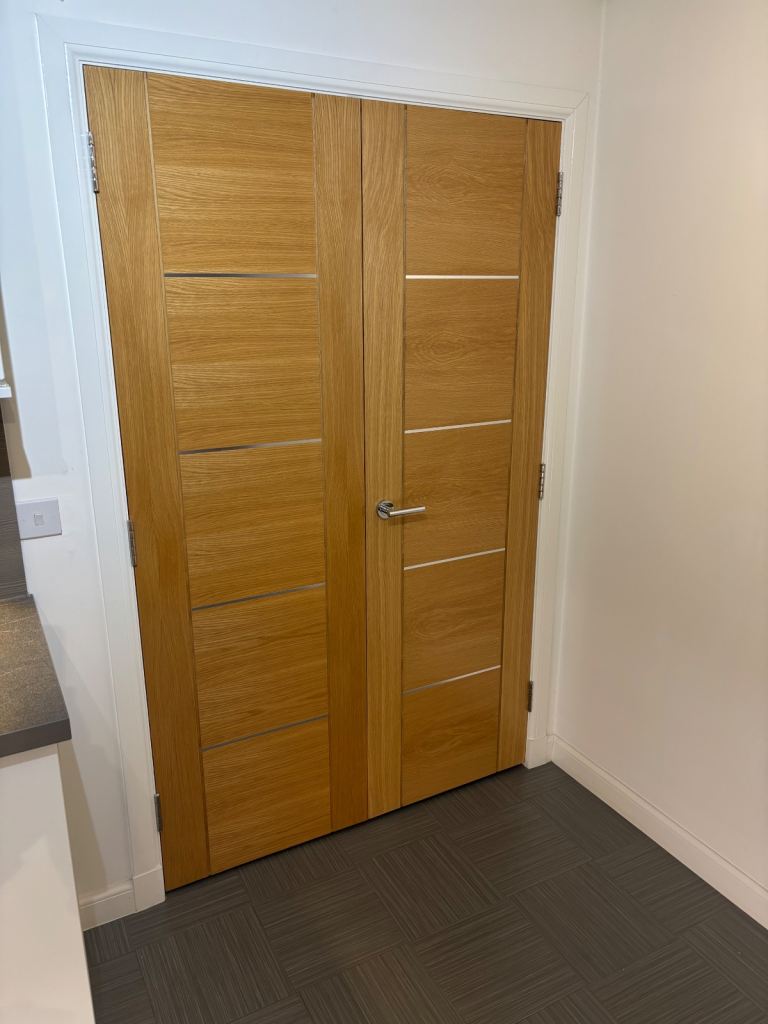 Internal oak pre-finished double doors