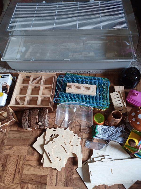 Dwarf hamster/pet mouse cage and accessories