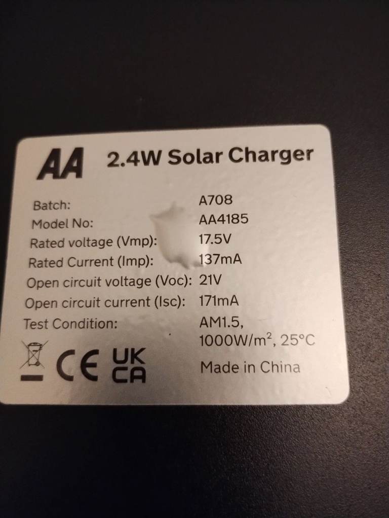 AA Slow battery charger for car 