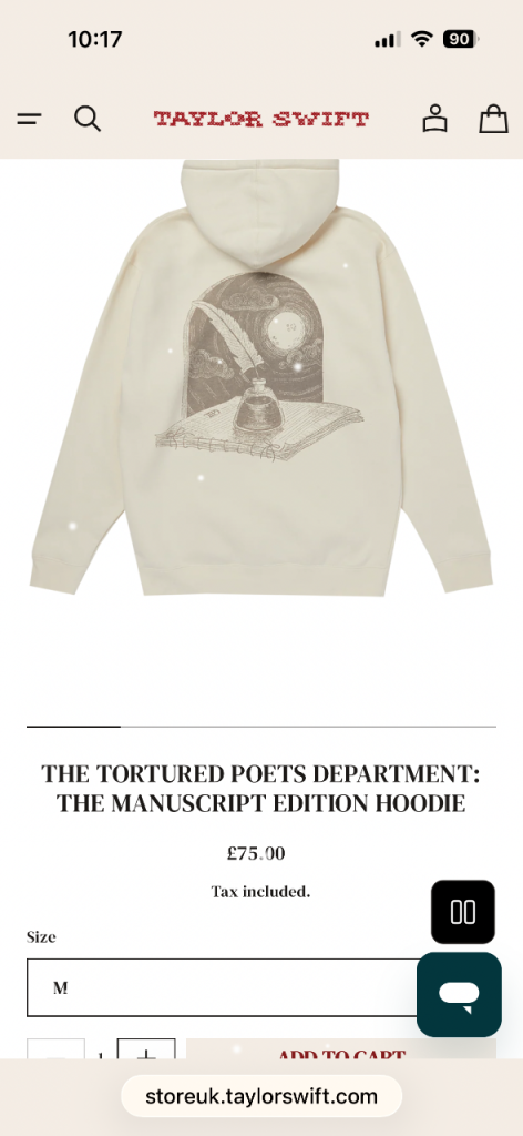 Taylor Swift hoodie. M 