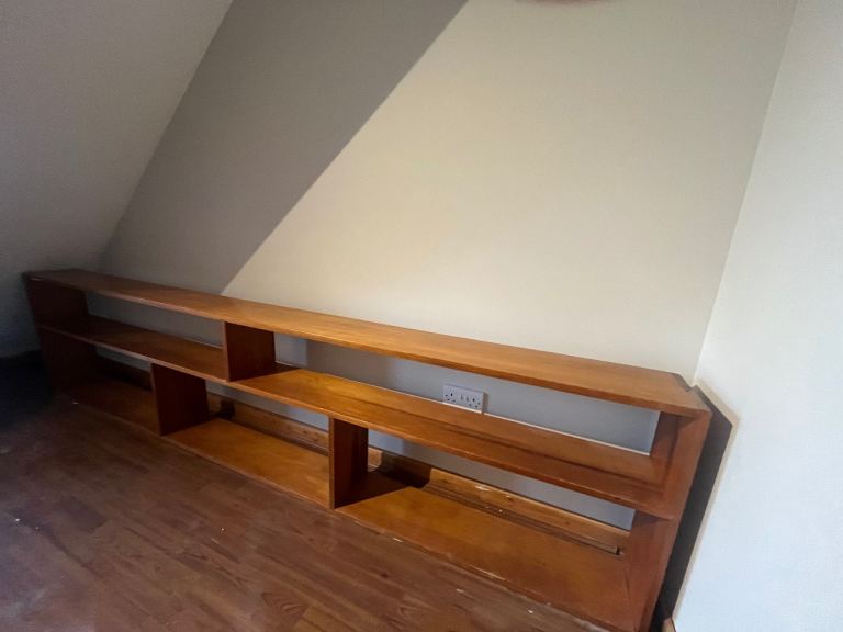 Long Wooden Under-Stair Storage Unit/Bookshelf – Good Condition