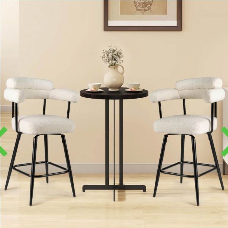 Two white Upholstered Bar Stools - Brand New in Box
