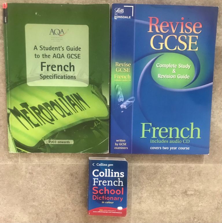 Gcse French revision text books with cd dictionary bundle 