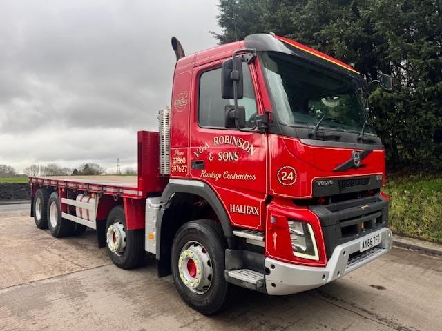 2016 66 Volvo FMX 420 E6 8x4 21ft heavy duty steel flatbed air con auto