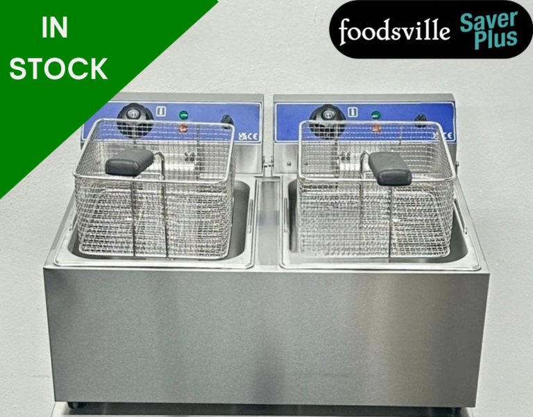 PAY OVER 3 MONTHS! - NEW Foodsville Saver Plus 2 x 8 Litre Twin Pan Twin Basket Electric Fryer