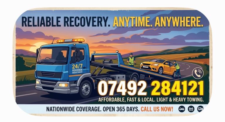 24-7 CHEAP CAR RECOVERY VAN BREAKDOWN SERVICE VEHICLE TOW TRUCK TRANSPORT JUMP START 📍 M25, London 
