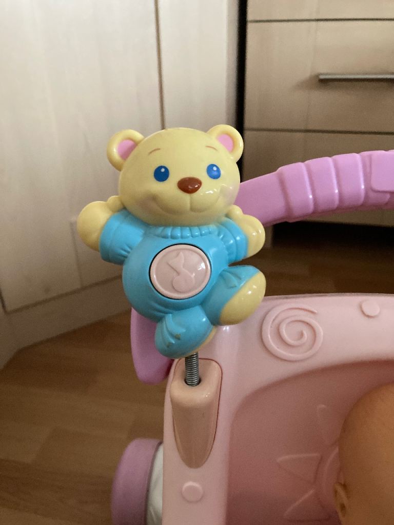 Fisher price dolls pink toy stroller pram