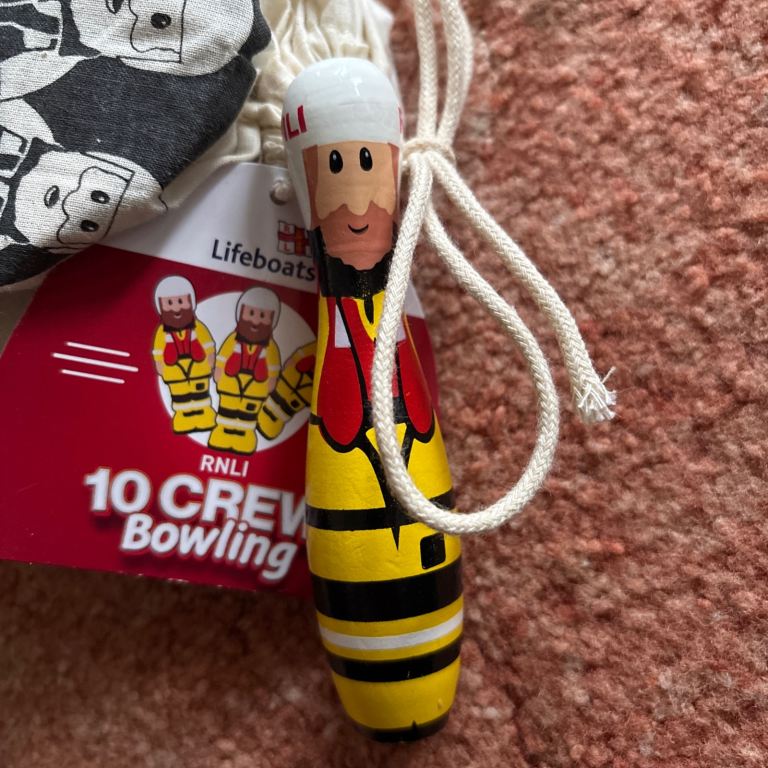RNLI wooden toy skittles 