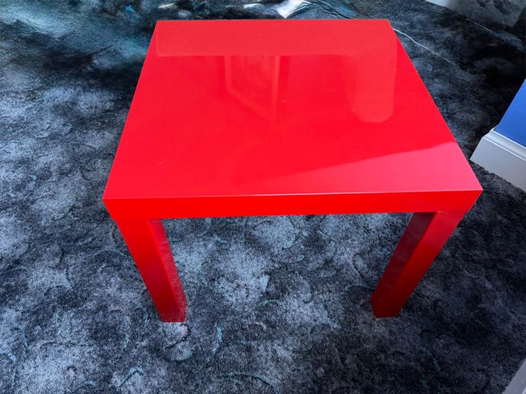 Red LACK (Ikea) side table